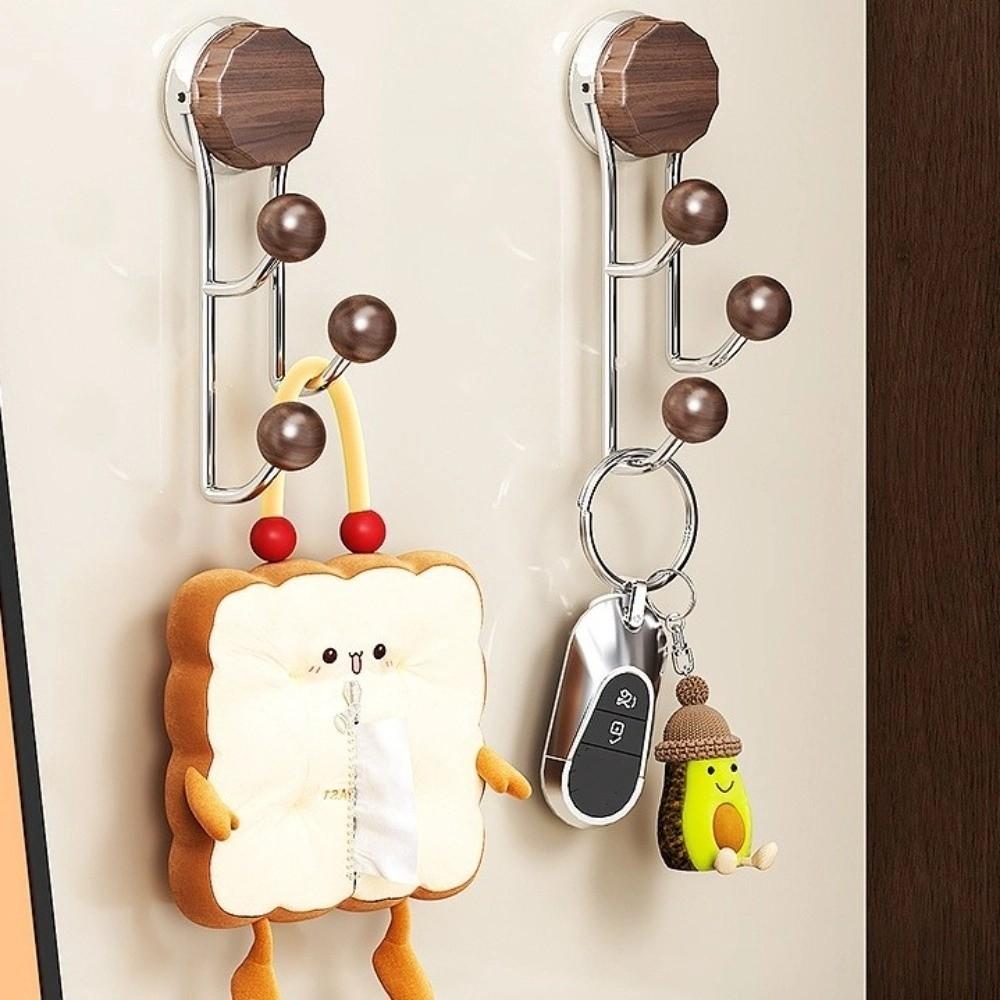 Stainless Steel Suction Cup Hook Antique Hair Ring Storage Hook Vertical Hook Shelf Toilet