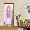 2pcs Dreamy Pink European Retro Door Wall Stickers Rural Style Daisy Lavender Flower Glass Stickers Self Adhesive Removable Livi
