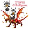1716 Serie Creativa di Particelle Ornamento Drago Sorgente Vigorosa con Trono 71822 Ragazzo Giocattolo da Costruzione Assemblabile Regalo di Compleanno