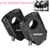 CNC Black 22mm 7/8" Motorcycle Handlebar Bars Riser Mount Clamp Adapter