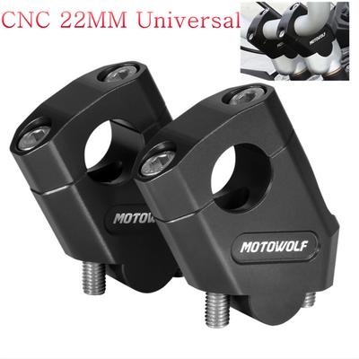 CNC Noir 22mm 7/8" Guidon de Moto Riser Support Adaptateur de Collier de Serrage