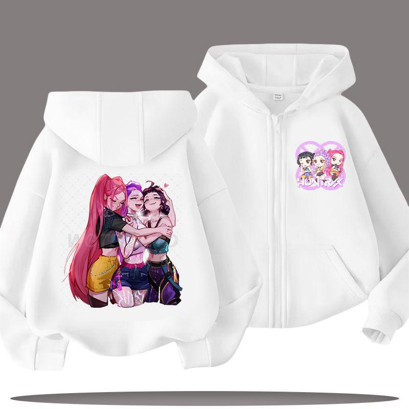 KPop Demon Hunters Zipper Hoodies for Boys and Girls, Children's Fashion Sweatshirts