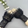 Maniche Finte con Decorazione a Volant Floreale a Doppio Strato, Polsini a Trombetta Pieghettati in Pizzo, Camicia Staccabile, Maniche a Campana in Rete, Accessorio per Costumi