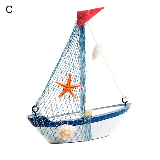 Excellent Mini Exquisite Compact Mediterranean Sailboat Model Table Decoration for Office Model Boat