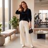 Women's Fashion Velvet Cowl Neck Long Sleeve Top, Loose Fit
