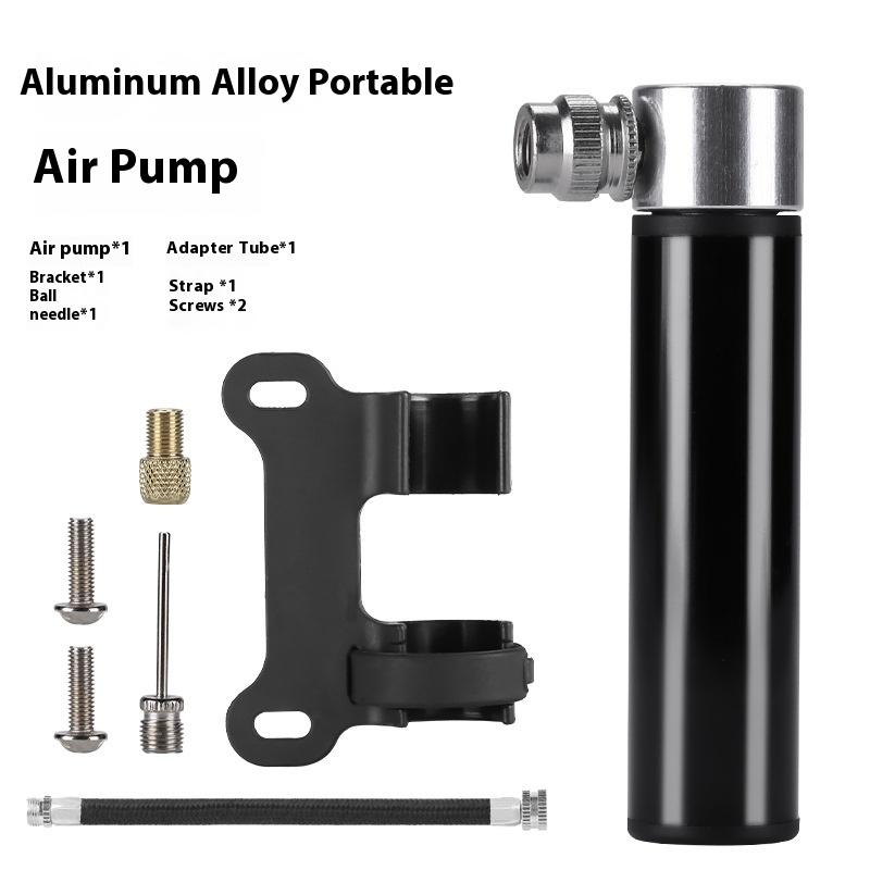 Mini Aluminum Alloy Bicycle Pump Portable Silver Pump Road Mountain Bike Pump Riding Tire Filling Pump Riding Equipment Outdoor