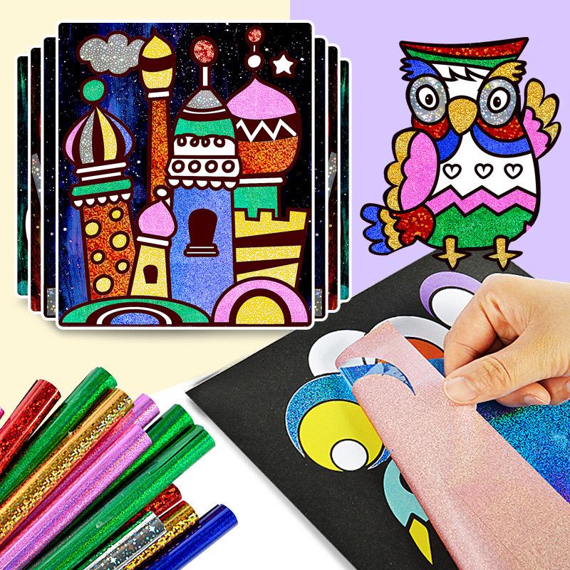 DIY Iridescent Magical Art Sticker Painting Set for Kids