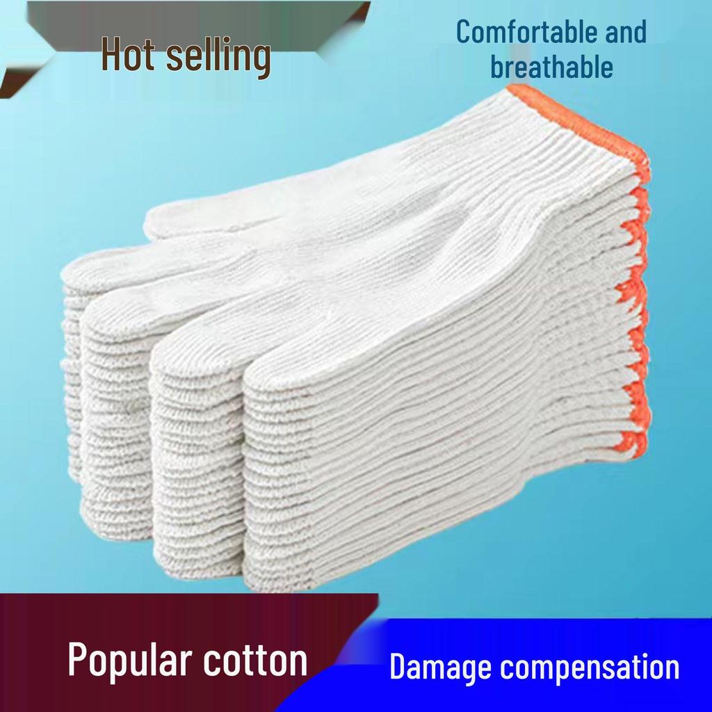 Durable Wear-Resistant Nylon Labor Gloves - Thickened Cotton Liners for Machinery & Construction, Unisex