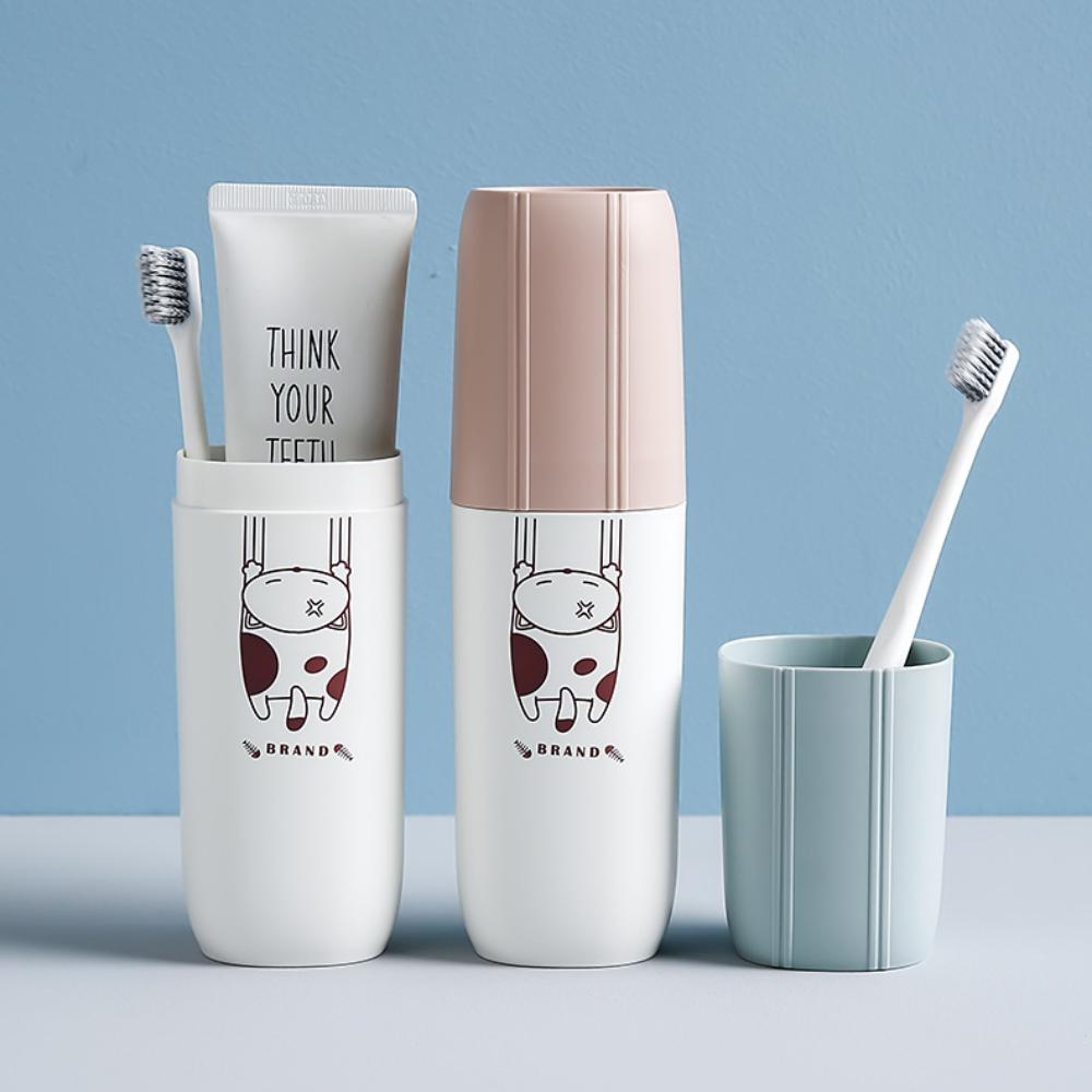 

Capsule Box Toothpaste Storage Cup Cat Pattern Toothbrush Storage Box Household розовый