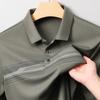 Long Sleeve Polo Shirt Men'S T-Shirt High-End Business Casual Striped Real Pocket Lapel Polo Shirt