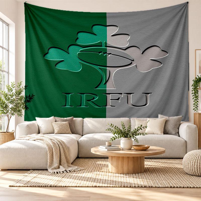 Ireland Rugby Wall Tapestry, Soft Fabric Wall Hanging, Decorative Backdrop For Bedroom Home Wall Art