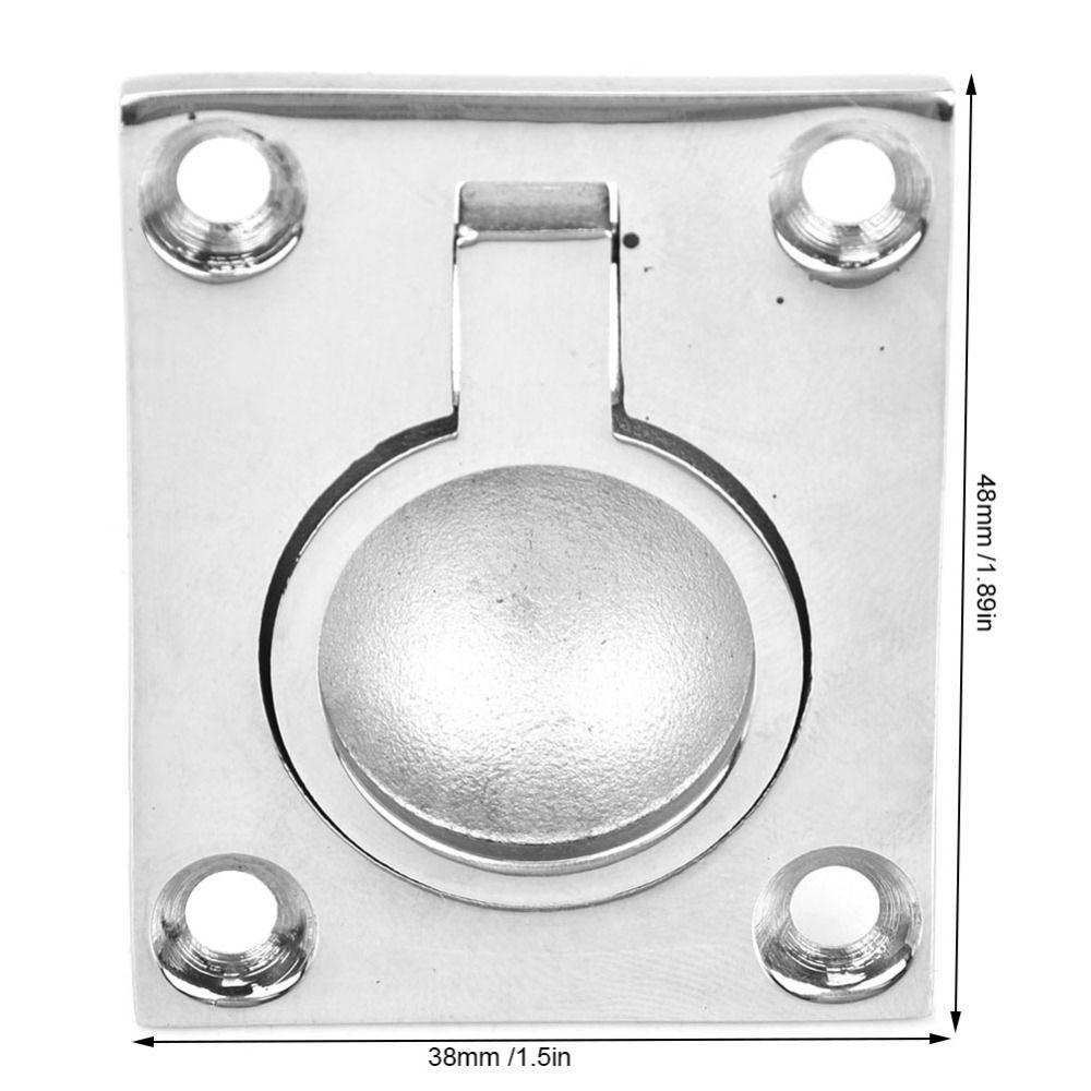 316 Stainless Steel Marine Flush Lift Buckle Ring 48x38mm Silver Flush Ring Pull Handles Square Square Floor Pull Handle