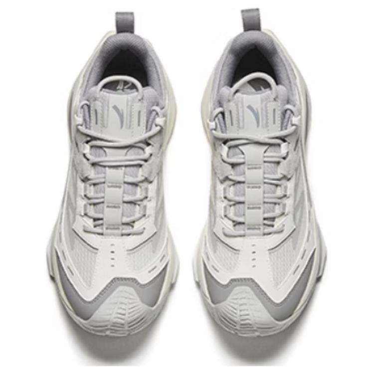 Anta Tracking Comfortable Casual Shock Absorbing Slip Resistant Durable Low Top Hiking Shoes Men Hiking Shoes Gray White 912445586-1