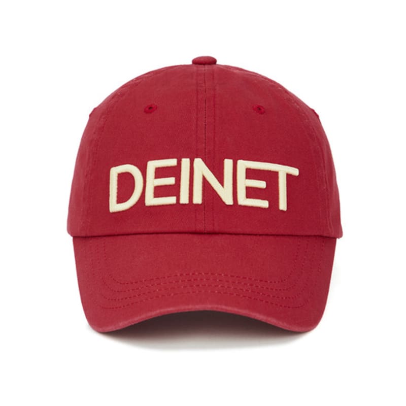 

DEINET DEINET WASHED LOGO CAP IN BURGUNDY FREE