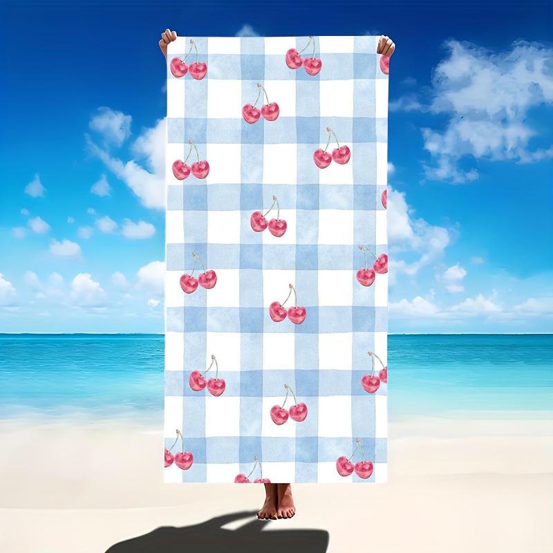 Watercolour Cherry Beach Towel Oversized Microfiber Extra Large Quick Dry Sand Free Bath Towel Swim Pool Blanket For Adults