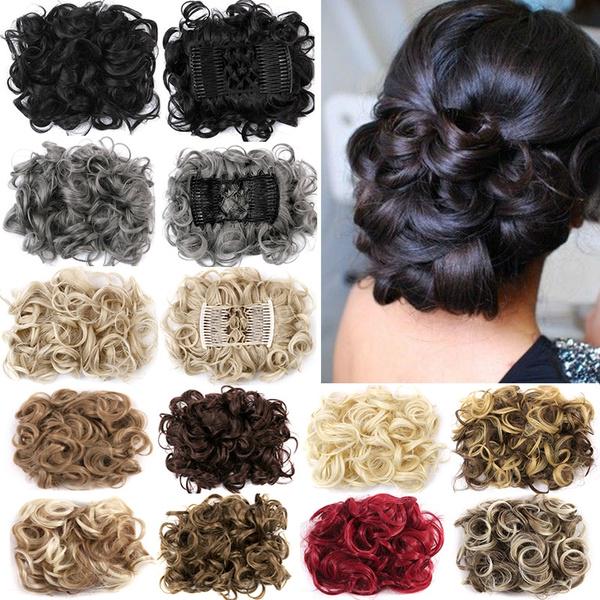Buy Elegant Woman Two Plastic Comb Synthetic Hair Clip In Big Hair Bun