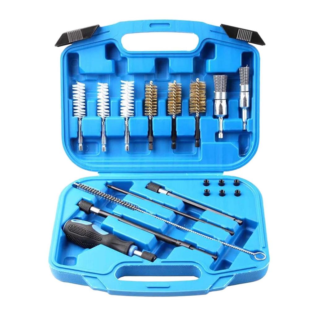 Car Fuel Injector Cleaner Set Multifunction Wire Brush Adapter Oil Nozzle Clean Set for Universal Vehicle Truck Injector Seats