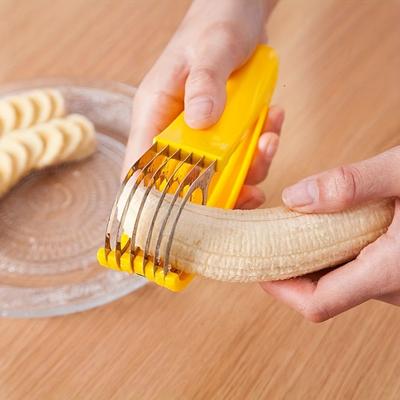 Affettatrice Frutta e Verdura Senza Sforzo, Acciaio Inossidabile, Sicura, Strumento Rapido per Preparare Insalate per Banane, Fragole e Altro.