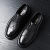2025 direct supply Brock engraved platform leather shoes men's business spring and autumn men's leather round head British dress shoes