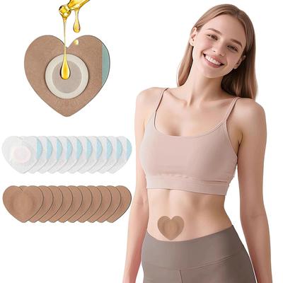 10 Stück Einweg Rizinusöl Bauchnabelpflaster Selbstklebende Nabelbinde Einweg Spunlace-Tuch Rizinusölpflaster Bauch St