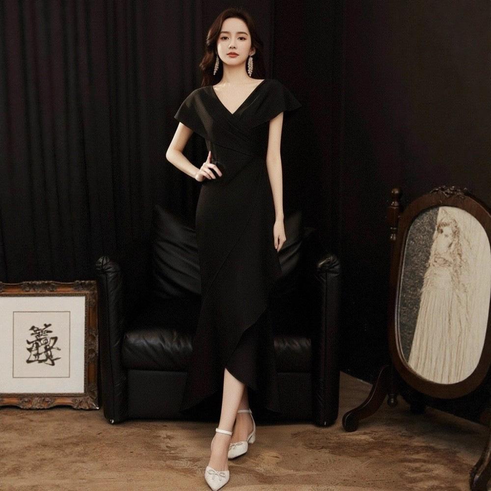 Temperament Red Toast Bride Fishtail Engagement Dress Premium Wedding Return Dress Casual Host Long Dress