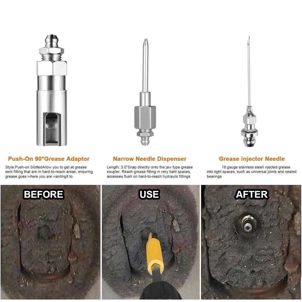Grease Guns Coupler Adapter With Flexible Extension Hose for Efficient Lubrication Equipment Care Automotive Maintenance