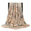 90X90CM Bandannas Four Seasons Fashion Flower Silk Scarves New Print Sunscreen Square Kerchief Europe And America Luxury Shawls