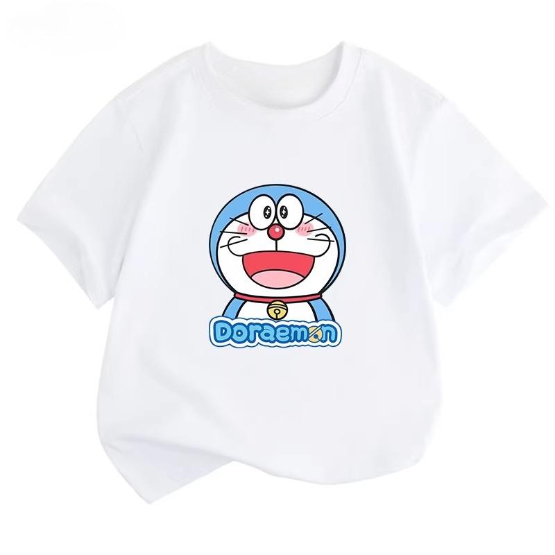 Potdemiel Doraemon Children's T-Shirt, New Summer Style, Comfortable and Breathable Top for Boys and Girls