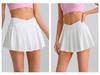 Solid Color High Waist Tummy Control Yoga Skirt - Women's Two-Piece Anti-Exposure Tennis Fitness Shorts