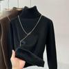 Women's High Neck Fleece-Lined Casual Sweater - Warm Autumn/Winter Top