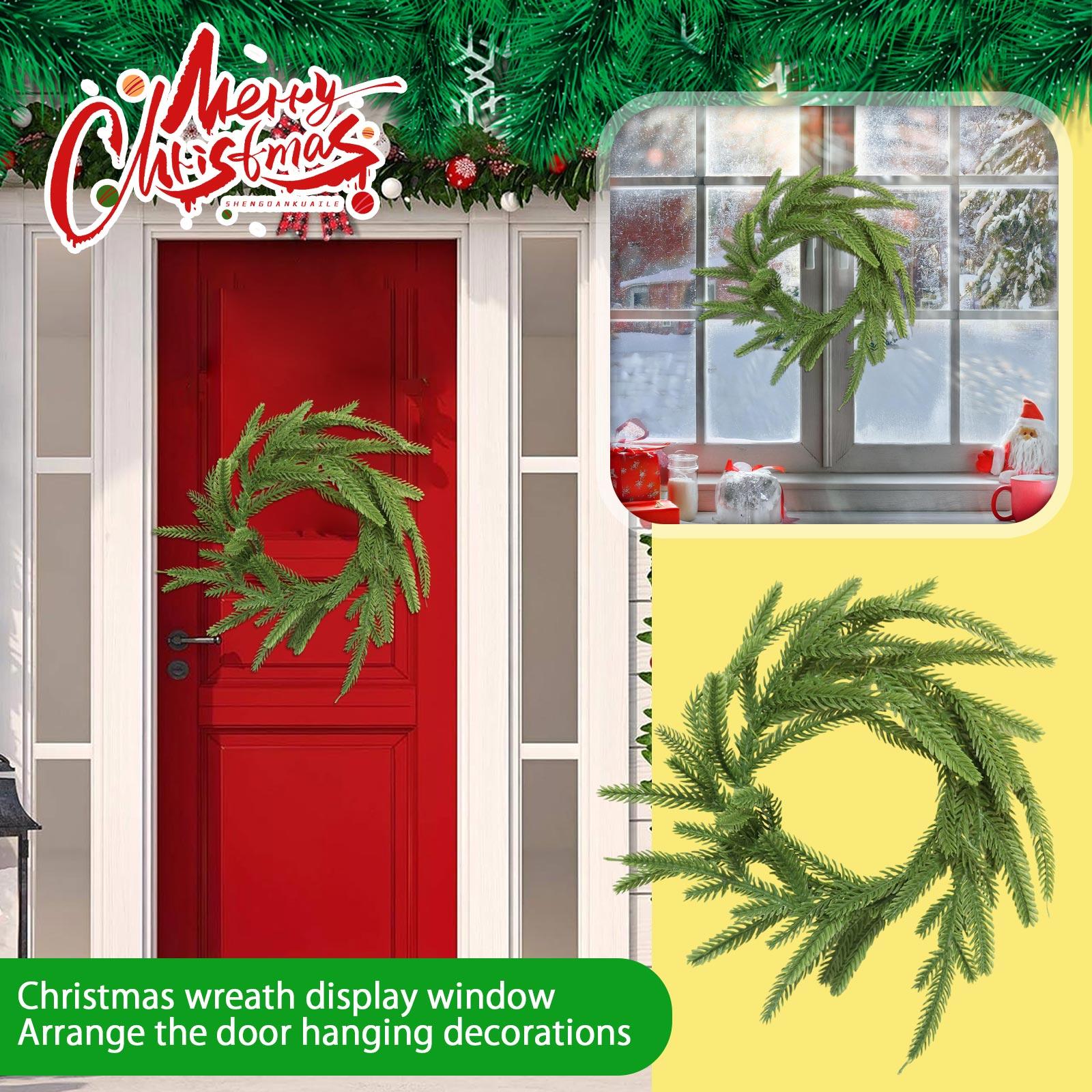 Рождественские украшения Гирлянда Витрины Дверные подвески Оформление площадки Рождественские венки Плетеные венки One Size