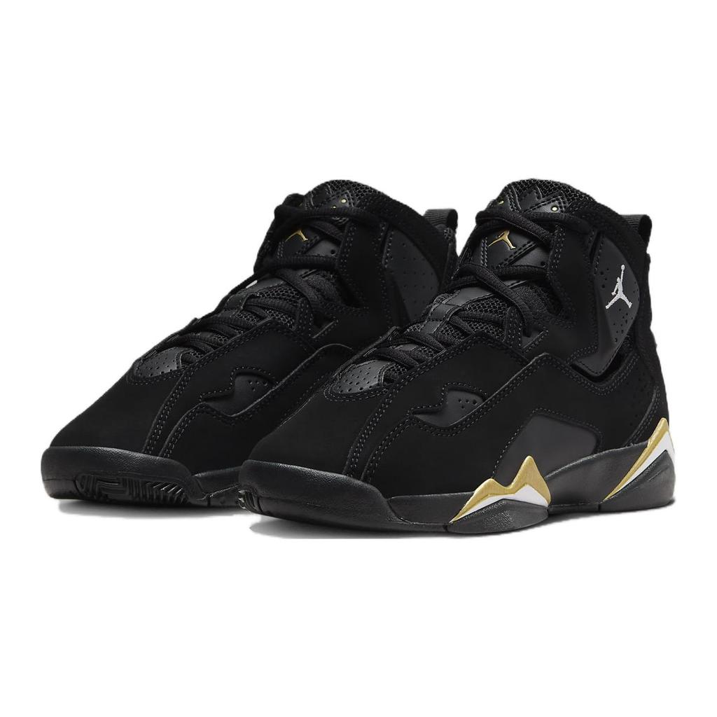 Jordan True Flight Antideslizantes Resistentes a la Abrasión de Caña Alta Zapatillas de Baloncesto para Niños Negro Adolescentes 343795-017