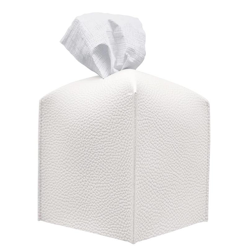 5 Zoll Quadratische PU-Leder Taschentuchspenderbox - Anpassbarer Rollenpapierhalter