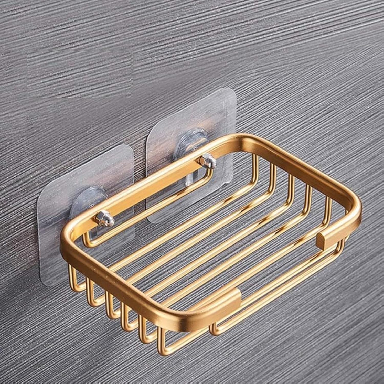 Gold Bar Soap Holder for Shower Wall,Stainless Steel Adhesive Soap Dish for Bathroom,Drill Free Soap Holder Storage Rack Soap Dishes Holders and