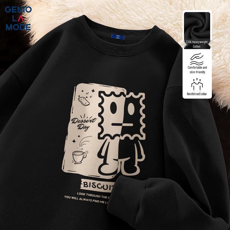 

GENIOLAMODE Men s Printed Crew Neck Sweatshirt M
