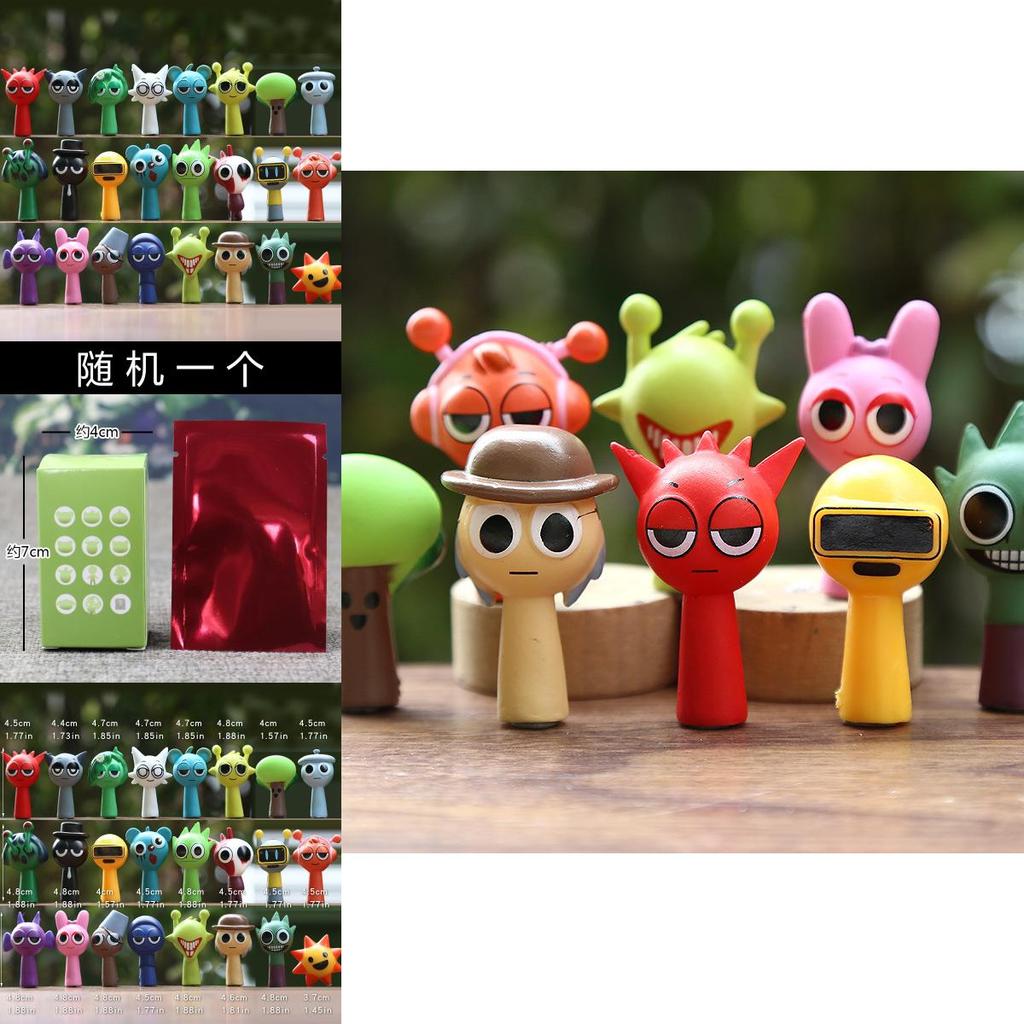 Sprunki Anime Game Pvc Collectible Figure Model With Blind Box Packaging For Home Office Decoration