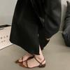 Design Sense Niche Pointed Flat Sandals Women's Shoes Summer 2025 New French Temperament Black Roman Shoes Women