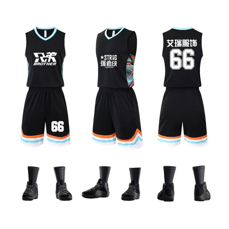 Summer new basketball jersey set, training camp training jersey, student running fitness jersey, breathable and printable number