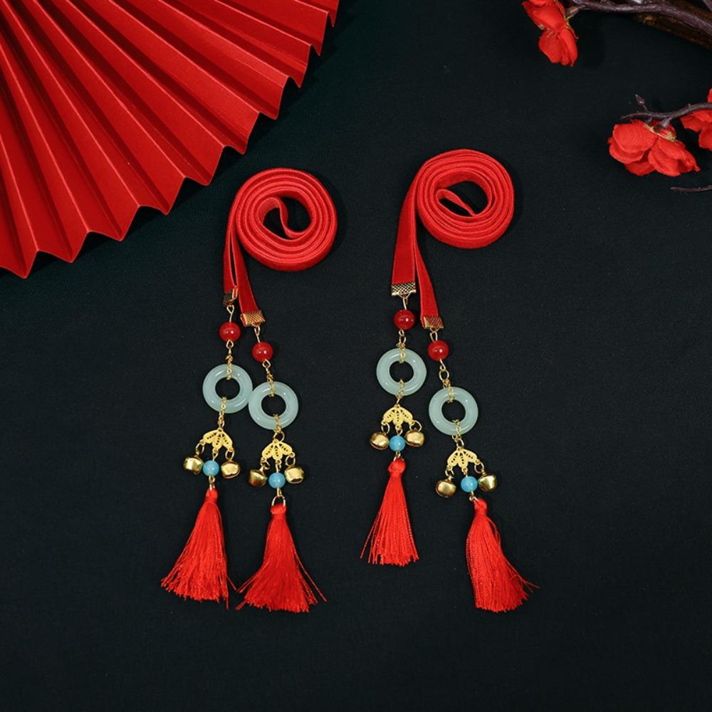 Bell New Year Hair Rope Butterfly Chinese Long Hairband Cute Girls Ribbon Head Rope  Party