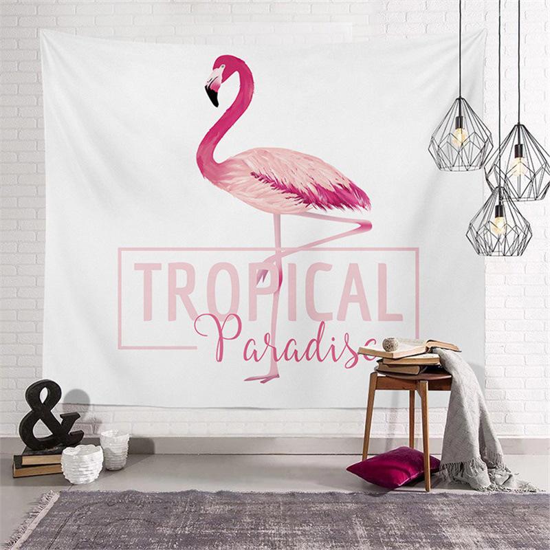 Flamingo Decorative Tapestry: Summer Series Landscape Wall Hanging