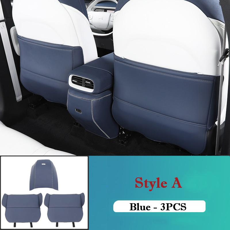 For Xpeng G6 2024 Leather Seat Back Kick Protector Waterproof Armrest Box Anti Kick Pad Seat Cover with Storage Bag