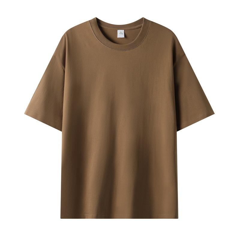 Men Crew Neck Solid Color Short Sleeve Oversized Casual Basic Blank T Shirt