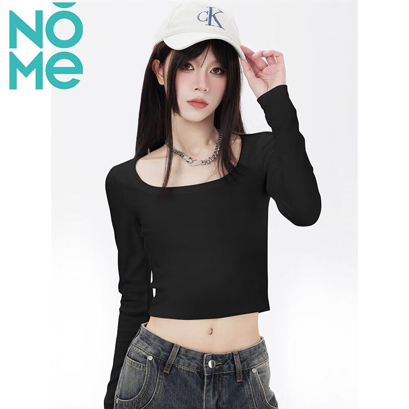 

NOMENOMe Women s Cropped Square Neck Long Sleeve Top XL
