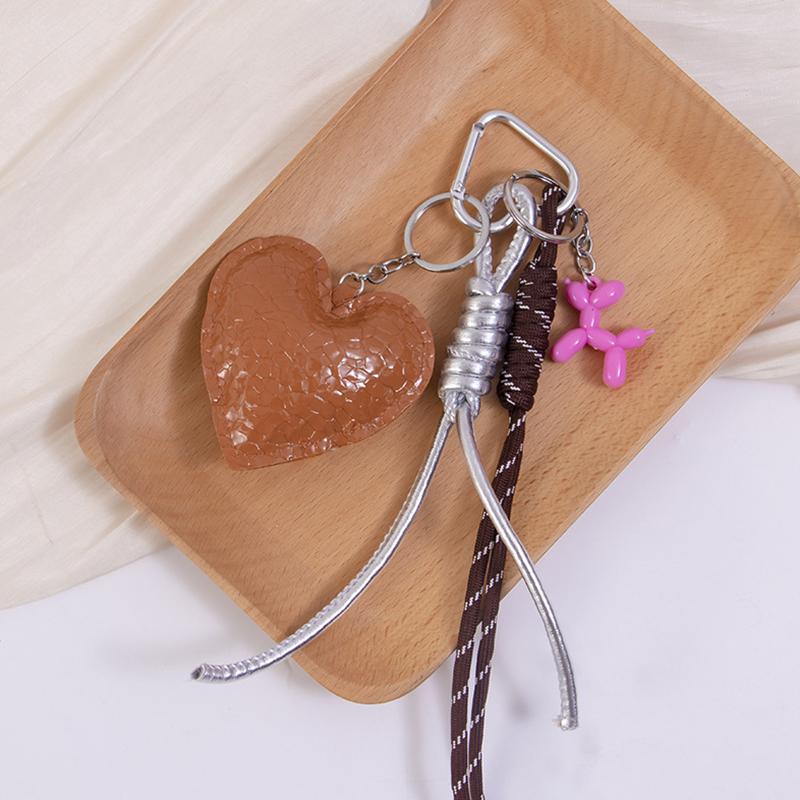 Yogodlns Faux Leather Heart Shape Mini Backpack Hanging Handbag Pendant Bag Pendant Bags Accessories