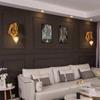 European Style Horse Head Wall Lamp with Electroplated Decorative Background for High-end Lights In Clubs and Hotel Lobbies