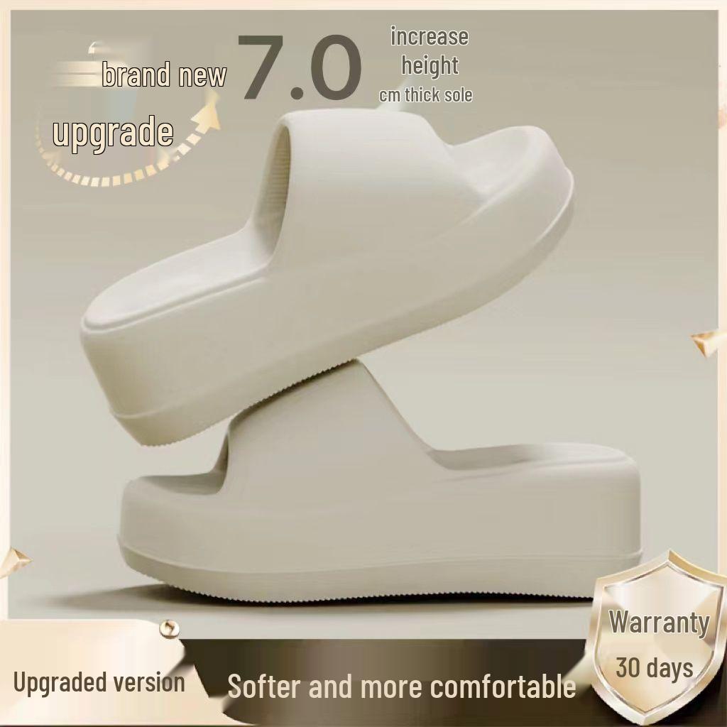 

Женские шлепанцы на толстой подошве из ЭВА - увеличение роста на 7 см, нескользящие, с мягкой подошвой и перемычкой для пальцев, идеально подходят для лета на открытом воздухе Size 38-39, Length 24.5cm, Larger Fit