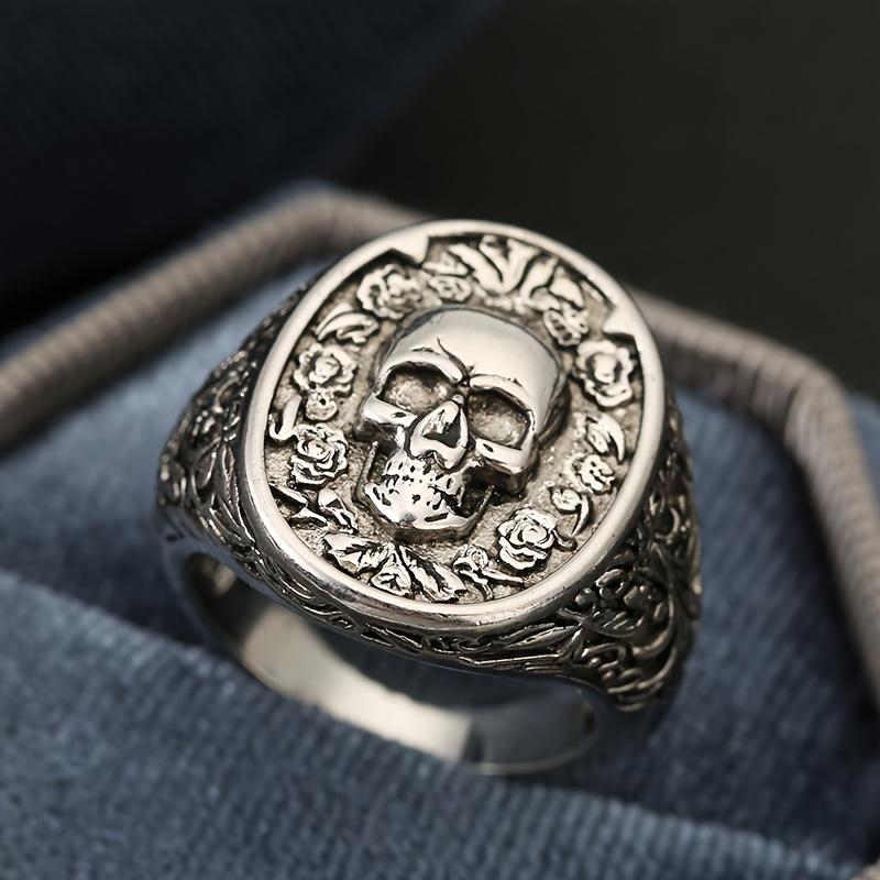 Fashionable Men's Skull-themed Fashion ring-Unique design,Statement clip,Comfortable clothing,Suitable for Leisure Activities or Halloween