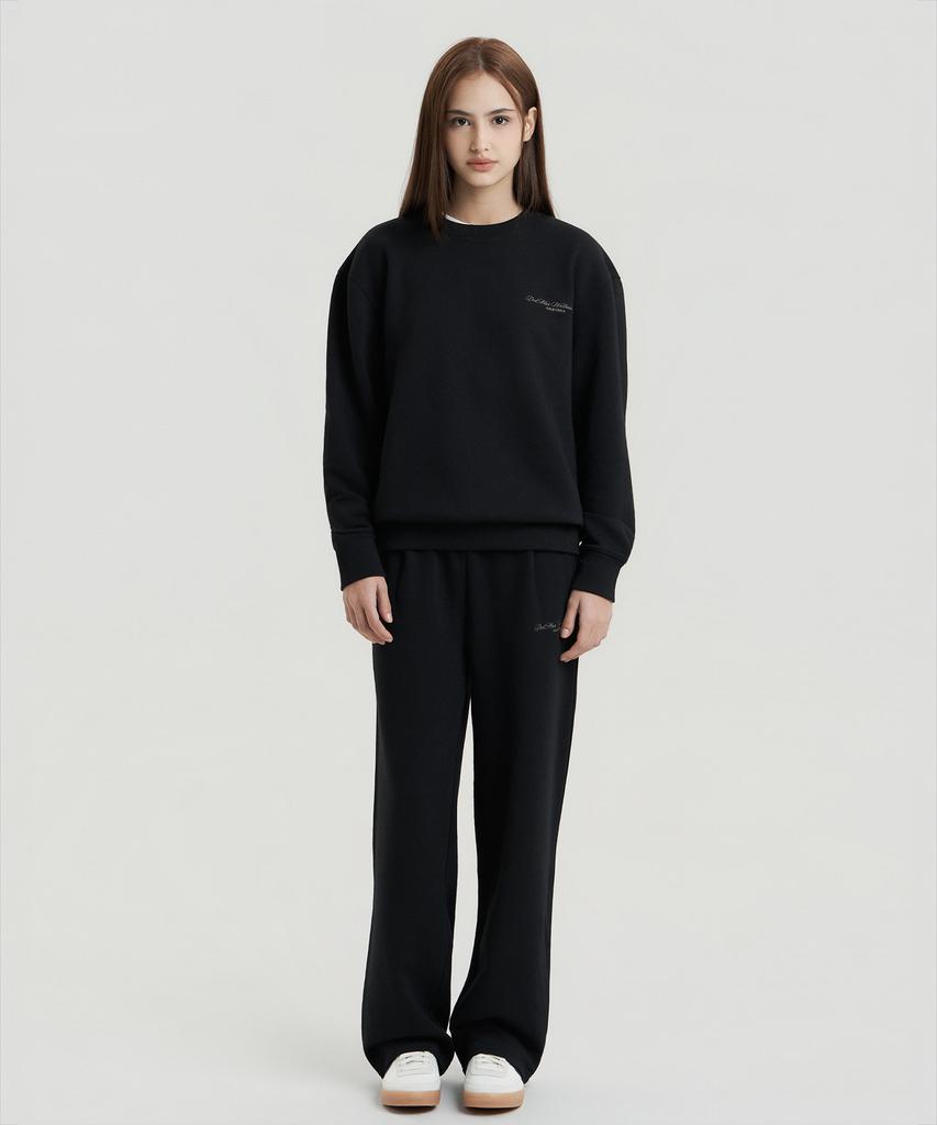 Delma W Wellness Club Semi-Wide Sweatpants - Black