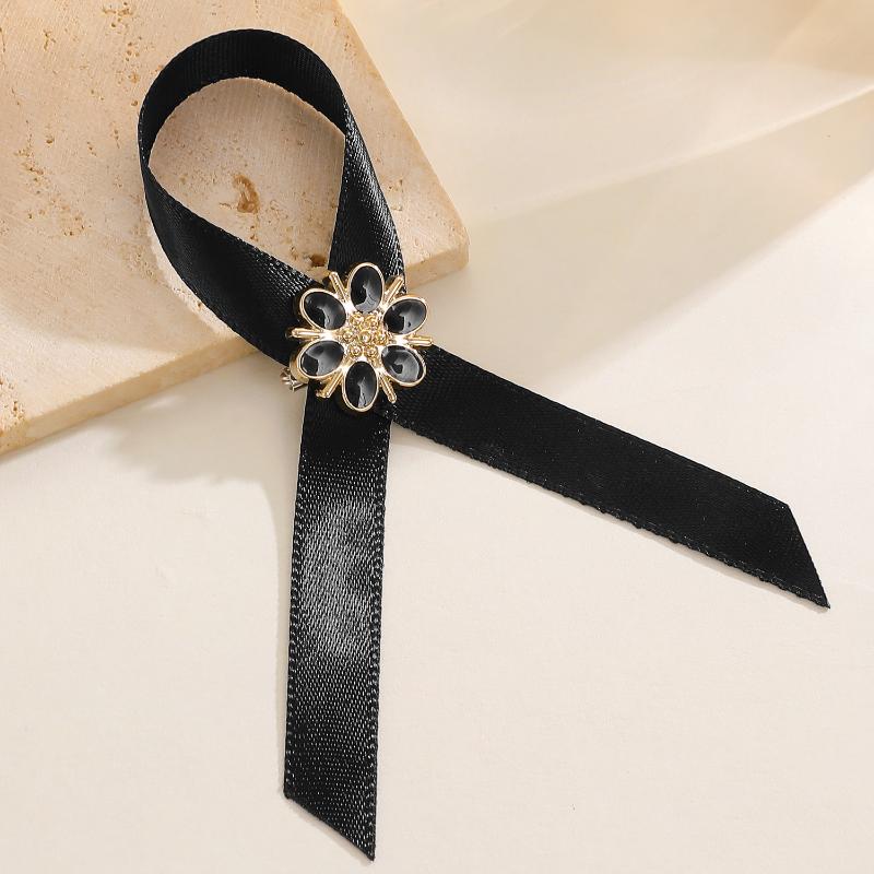3Pcs Black Memorial Funeral Ribbon With Bow Camellia Pins Brooch Gifts For Funeral Party Armband Mourning Event Remembrance