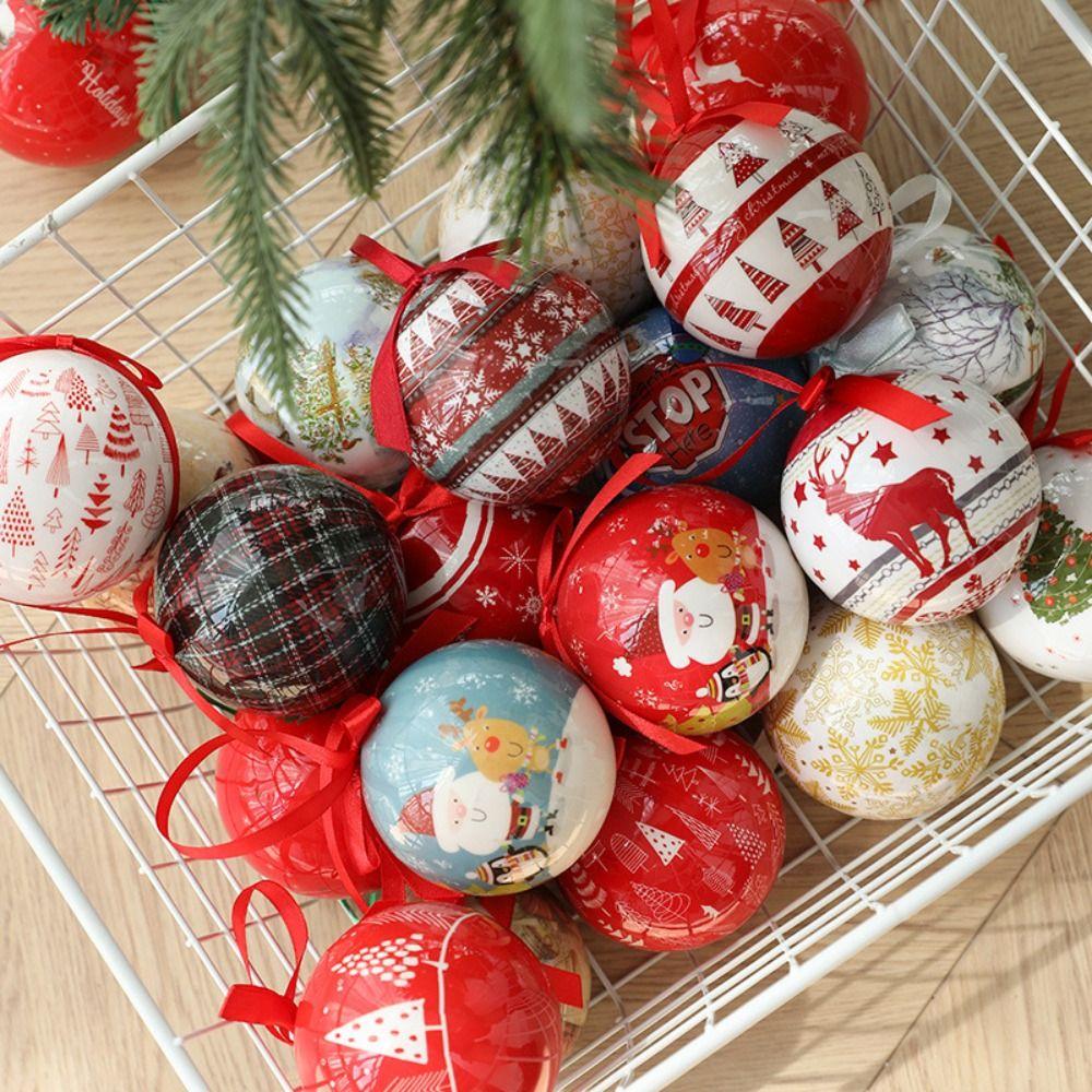 Shatterproof Christmas Tree Ball Snowman Car Pattern Christmas Tree Decorative New Year